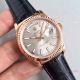 Rolex Rose Gold Day Date Oyster Watch Silver Dial Black Leather Replica (2)_th.jpg
